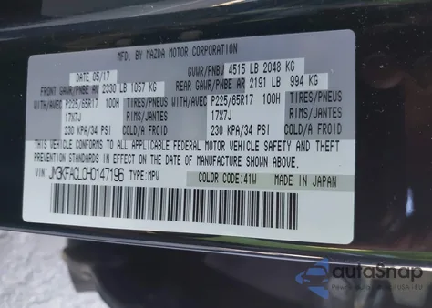 2017 Mazda Cx-5 Touring from USA, damaged, VIN JM3KFACL0H0147196